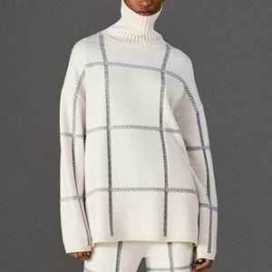 JOSEPH Oversized Jacquard-Knit Turtleneck Sweater
